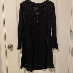 JDL collection medium Black midi dress Contrast Stitching spooky gothic cottage